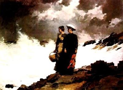 Winslow Homer Watching the Breakers France oil painting art
